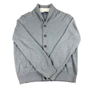 Gap Mens Shawl‎ Collar Cardigan Sweater Cotton Cashmere Gray Grandpacore Size XL